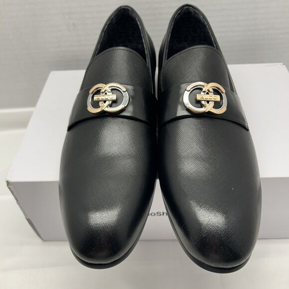 ALDO Mens Dress Shoe Monte Carlo Textured Black Synthetic Decorative Emblem Sz11 - Picture 3 of 12